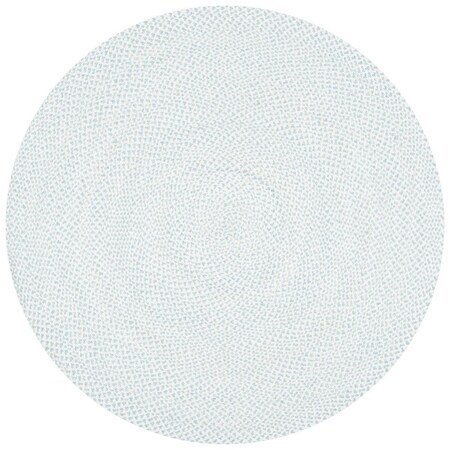 Safavieh 4 x 4 ft. Braided Hand Loomed Round Area Rug; Ivory & Light Blue BRD801B-4R